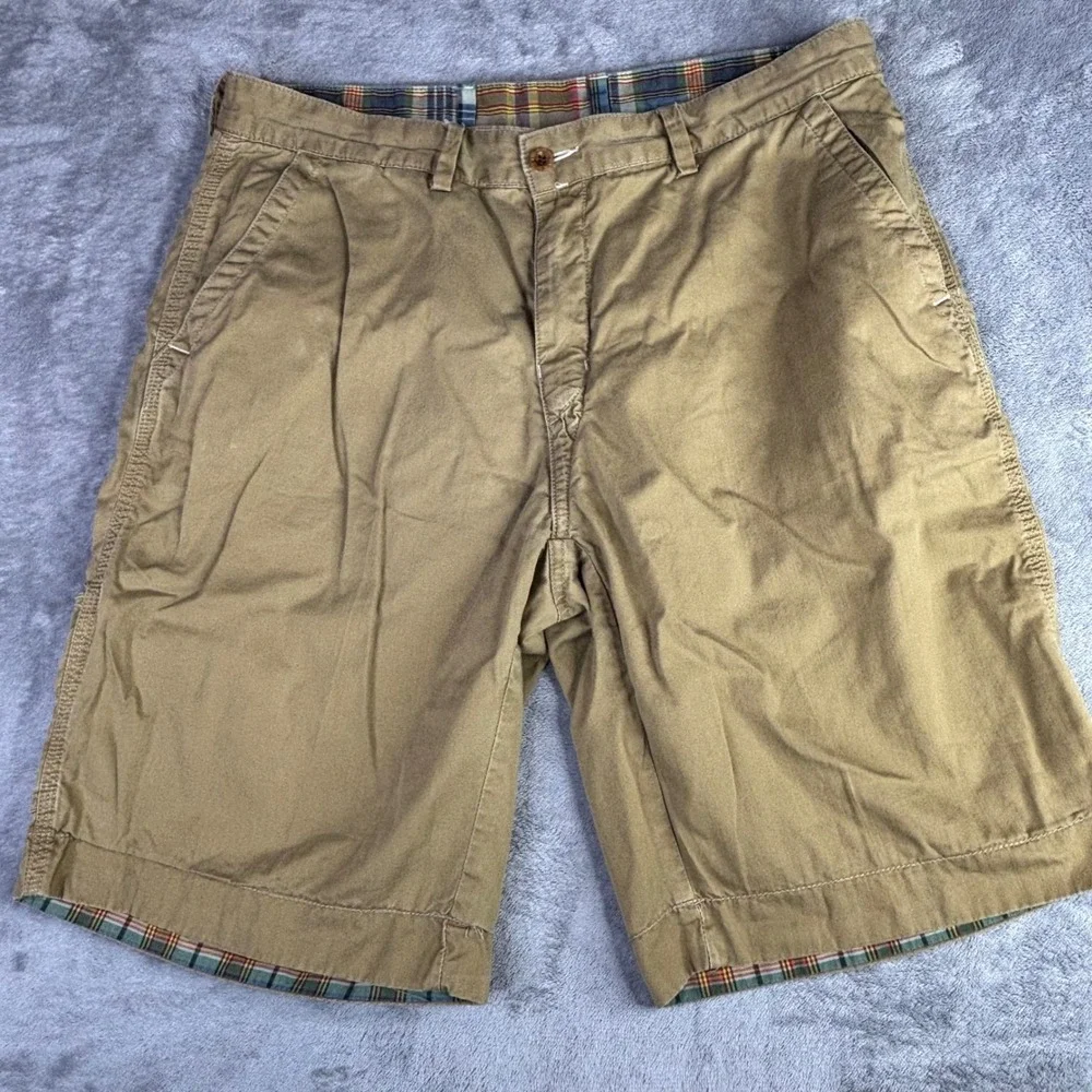 Polo Ralph Lauren Reversible Shorts Mens 34 Khaki Plaid Carpenter Chino Utility